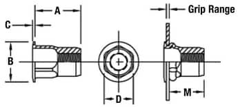 AEHS8-420-165 - Half-Hex Shank Low-Profile Head Threaded