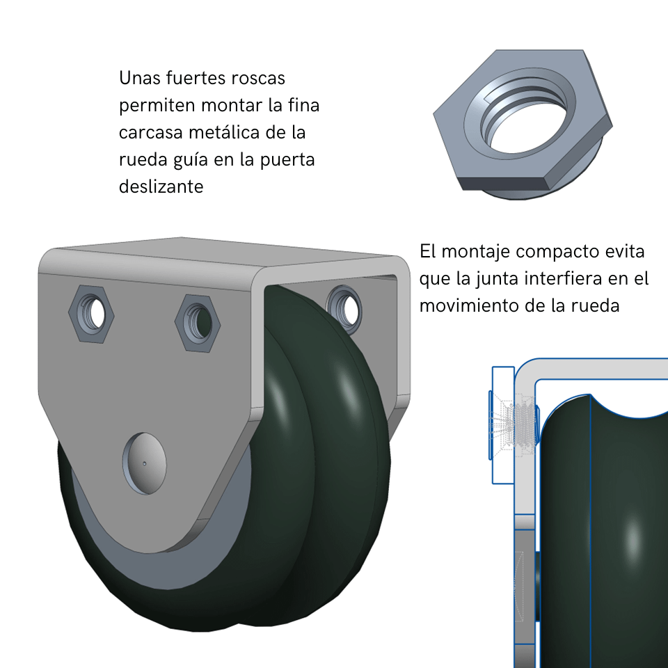 Unas-fuertes-roscas-permiten-montar-la-fina-carcasa-metalica-de-la-rueda-guia-en-la-puerta-deslizante