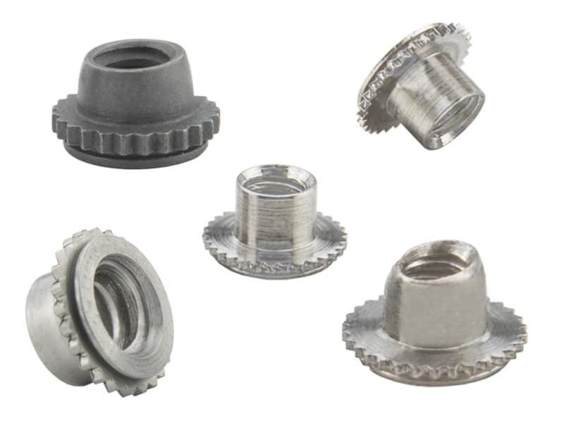 Self-clinching, deformed lock nuts